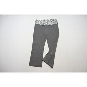 Lululemon Leggings Gray Compression Athletic Yoga Sweat Capri Pants Womens 6